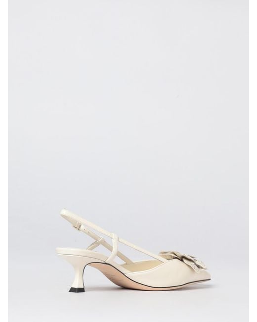 Jimmy Choo Natural Mimmi Nappa Slingback With Applied Flower
