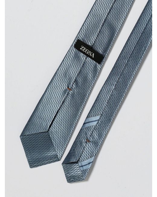 Zegna White Jacquard Silk Tie for men