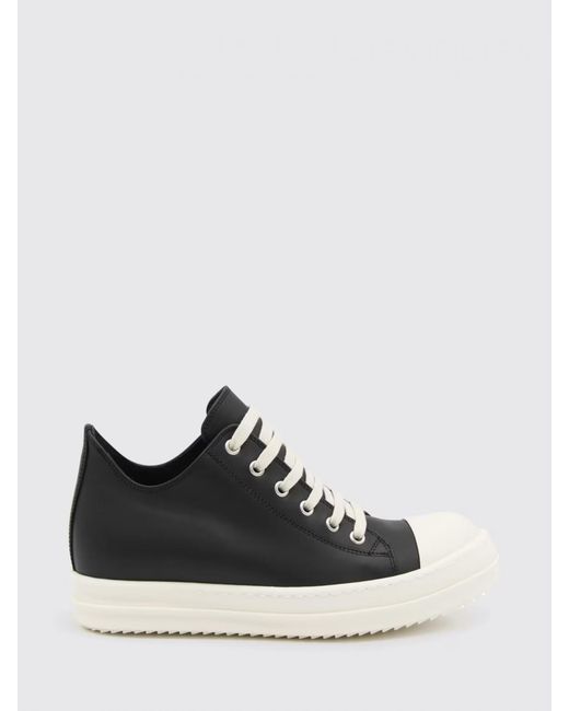 Rick Owens Black Leather Sneakers
