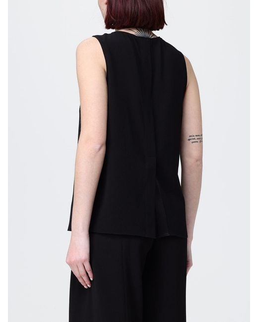 Emporio Armani Black Crêpe Sleeveless Top