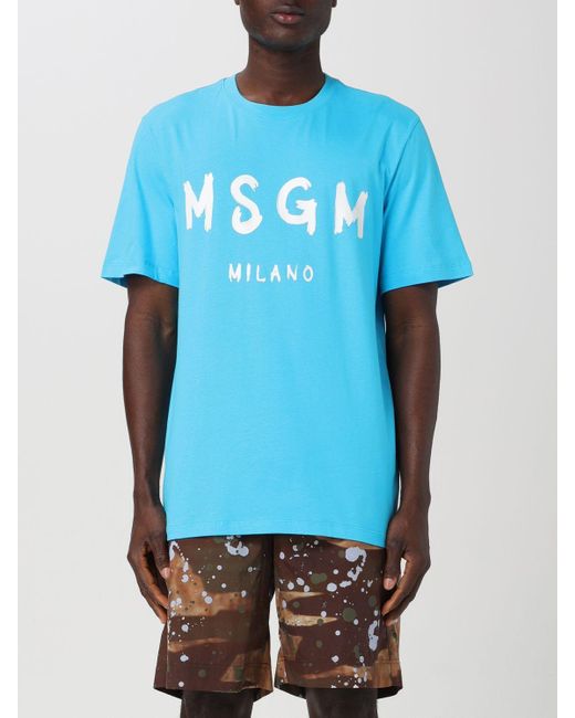 MSGM Blue T-shirt for men