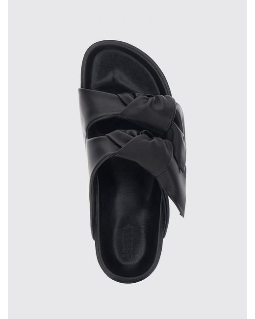 Isabel Marant White Lennyo Leather Flat Sandals With Decorative Knot