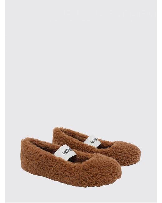 Moon Boot Brown Bianca Shearling Ballerinas
