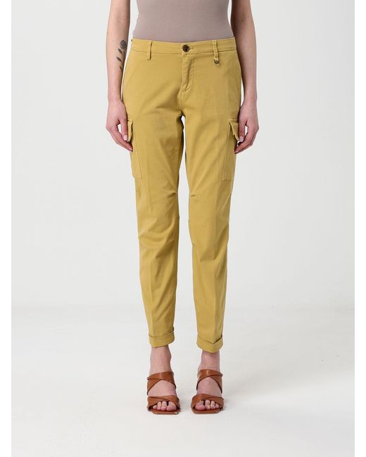 Mason's Yellow Stretch Cotton Cargo Trousers