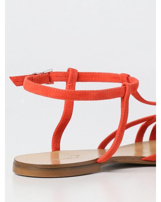 Anna F. Flat Sandals in Red | Lyst UK