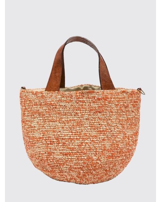 IBELIV Orange Mirozy Raffia Bag