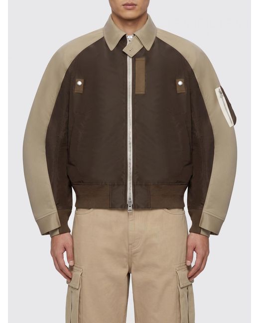 Sacai Brown Oversized Cotton Bomber for men