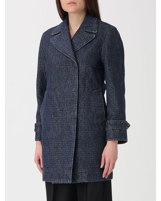 Fendi Blue Double-Breasted Cotton Denim Jacket
