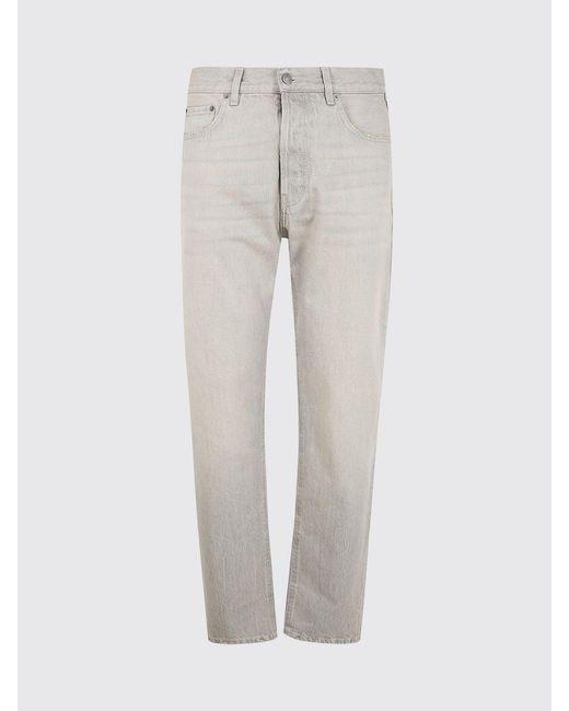 Haikure Gray Cotton Denim Straight Jeans for men