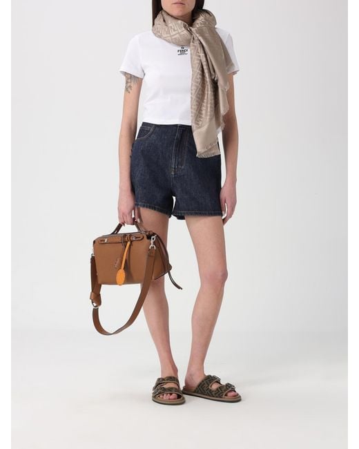 Fendi Blue Cotton Denim Shorts