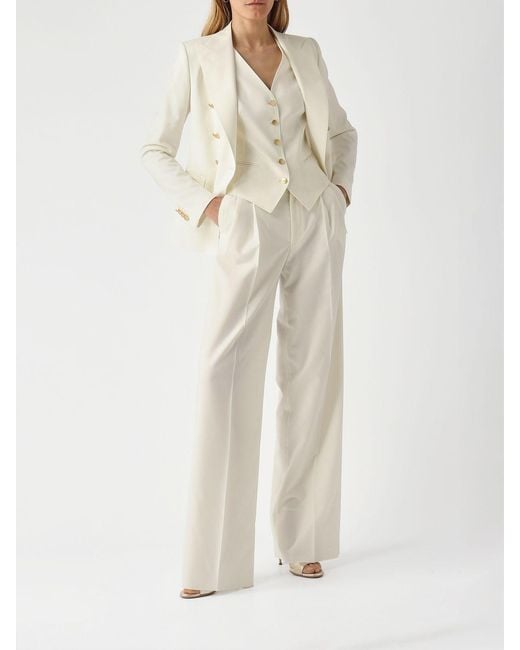 Tagliatore Natural Double Breasted Virgin Wool Blazer