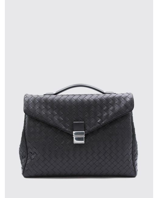 Bottega Veneta Black Archivist Intrecciato Leather Bag for men
