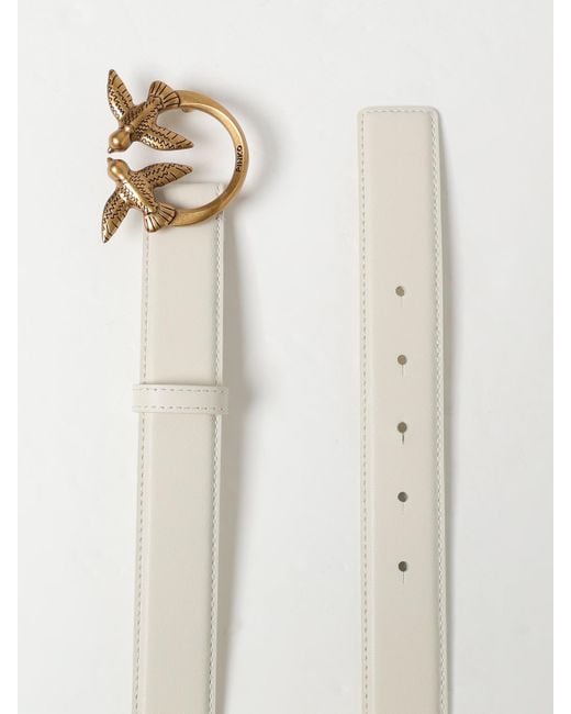 Pinko Natural Love Birds Leather Belt