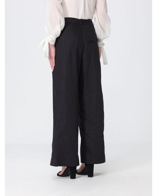 Tela Blue Cotton Blend Palazzo Trousers