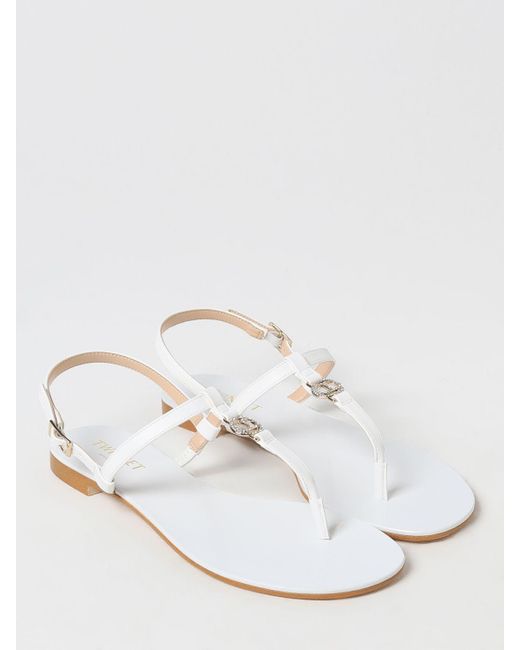 Twin Set White Flat Sandals