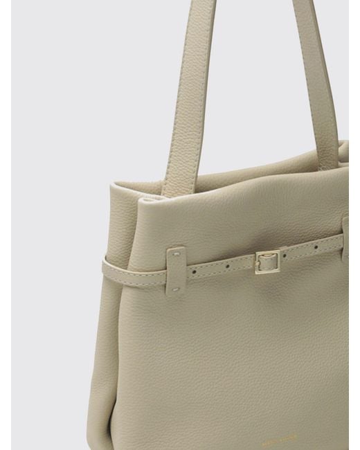 MANU Atelier Natural Du Jour Grained Calfskin Shoulder Bag With Flat Handle
