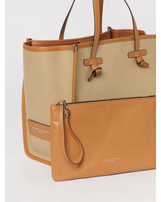 Gianni Chiarini Natural Marcella Cotton Canvas Bag