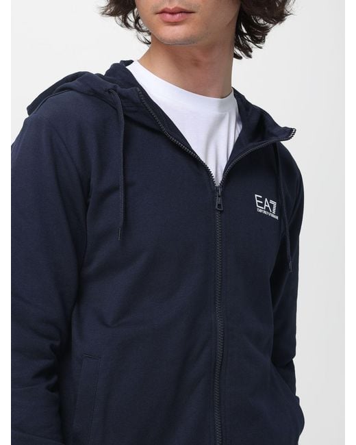 EA7 Blue Cotton Sportswear Set With Logo for men