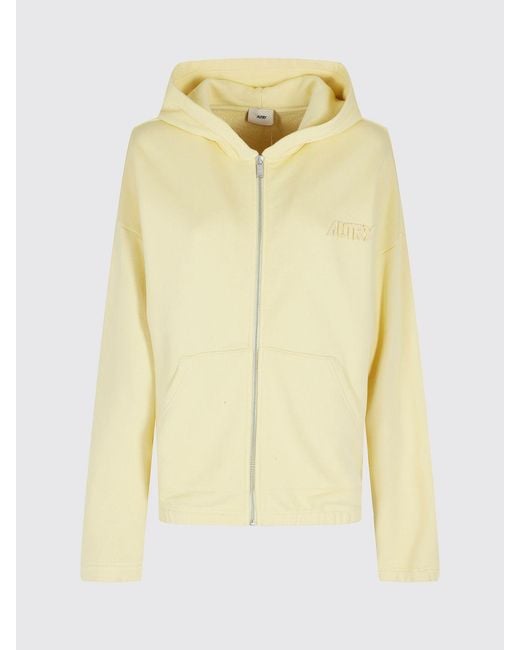 Autry Natural Cotton Zip-Up Hoodie Sweatshirt With Embroidered Logo