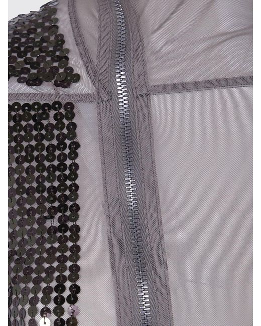 Rick Owens Gray Gary Stretch Fabric Jacket With Sequins