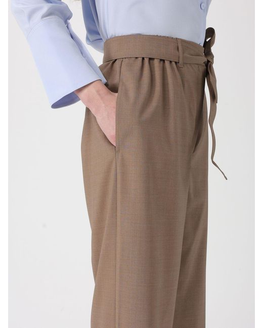 Max Mara Natural Virgin Wool Palazzo Trousers