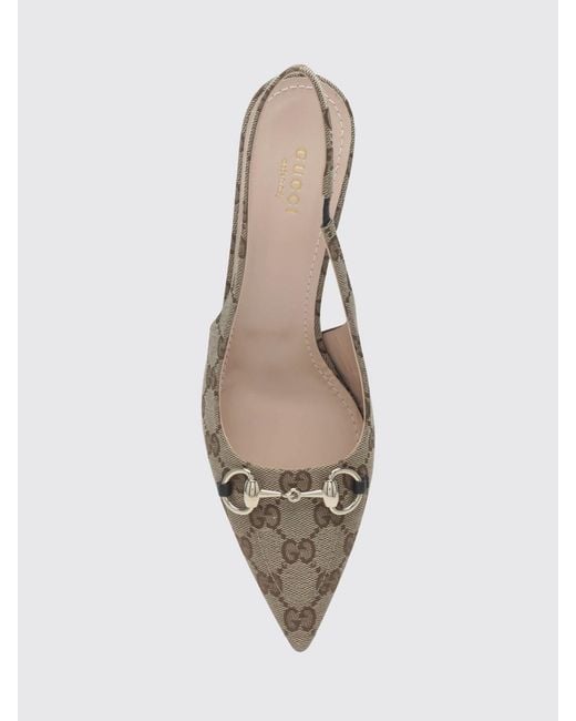 Gucci White Gg Jacquard Monogram Canvas Slingback