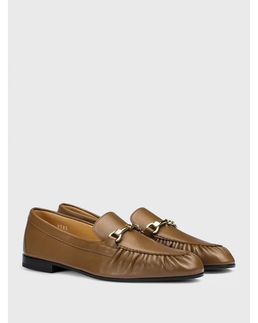 Doucal's Brown Nappa Leather Loafers With Bit