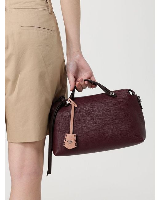 Fendi Purple Mittelgroße By The Way Selleria Boston Tasche