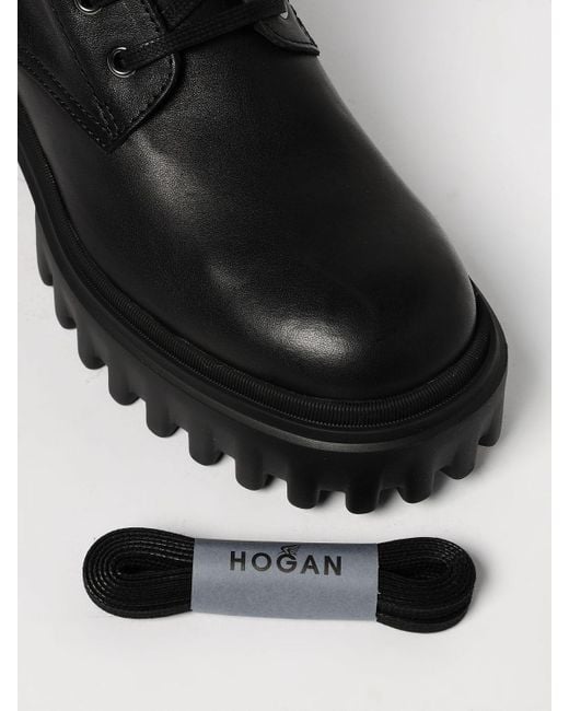 H Track Anfibio Pelle di Hogan in Black