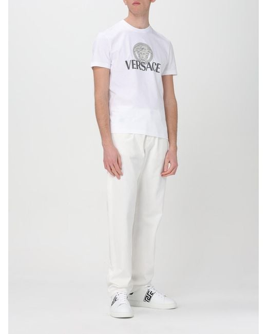 T-Shirt Medusa À Logo Imprimé Versace pour homme en coloris White