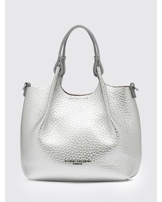 Gianni Chiarini White Dua Hammered Leather Bag