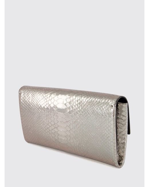 Tom Ford Gray Laminated Leather Python-Print Ceremony Clutch