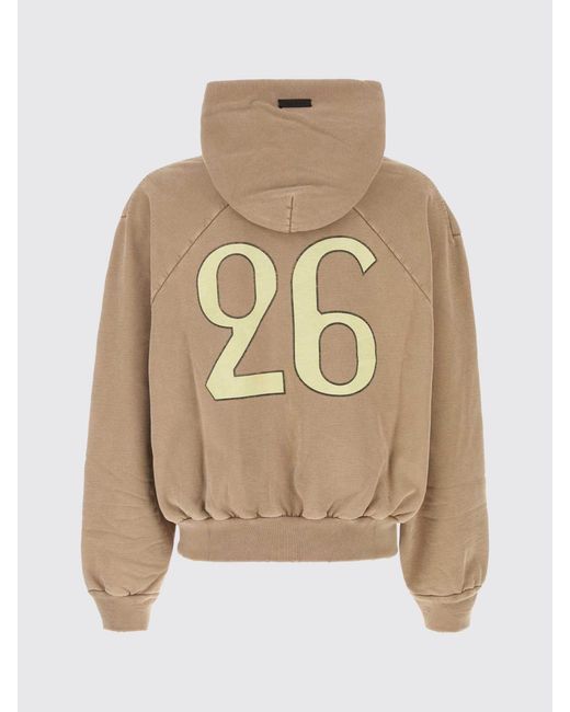 Fear Of God Natural Cotton Hoodie With Logo for men