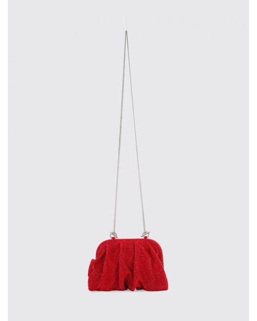 Benedetta Bruzziches Red Venus Crystal-Embellished Mini Bag With Removable Strap