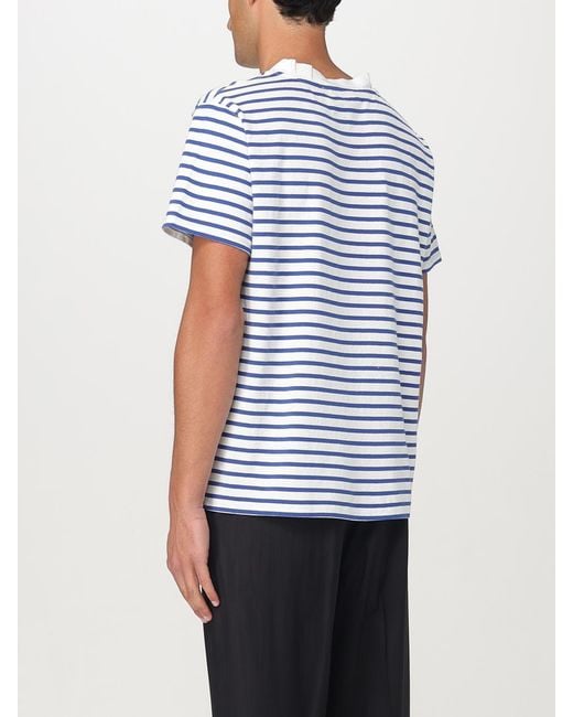 Our Legacy Blue Striped Short Sleeve Crew Neck Tee for men