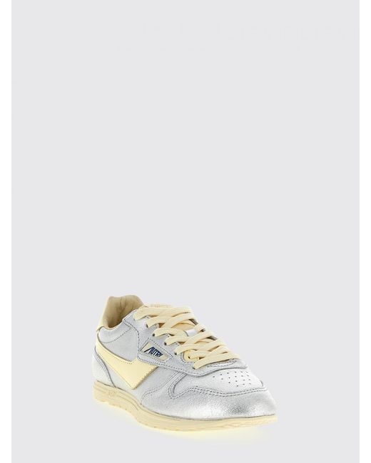 Autry Natural Windspin Laminated Leather Sneakers