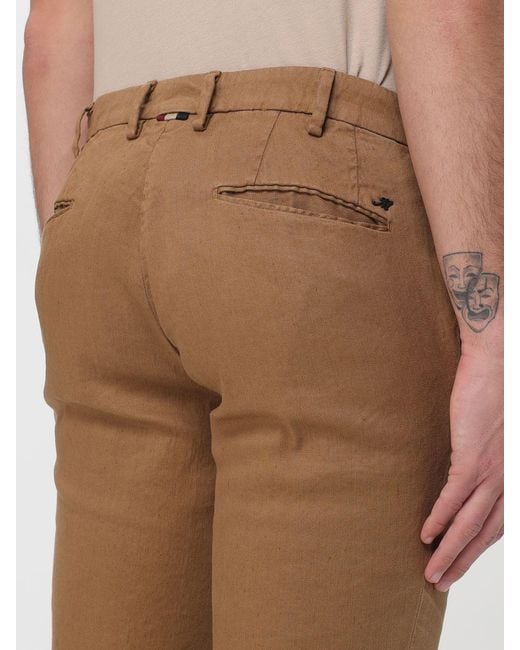 Mason's Natural Stretch Cotton And Linen Slim Fit Trousers for men