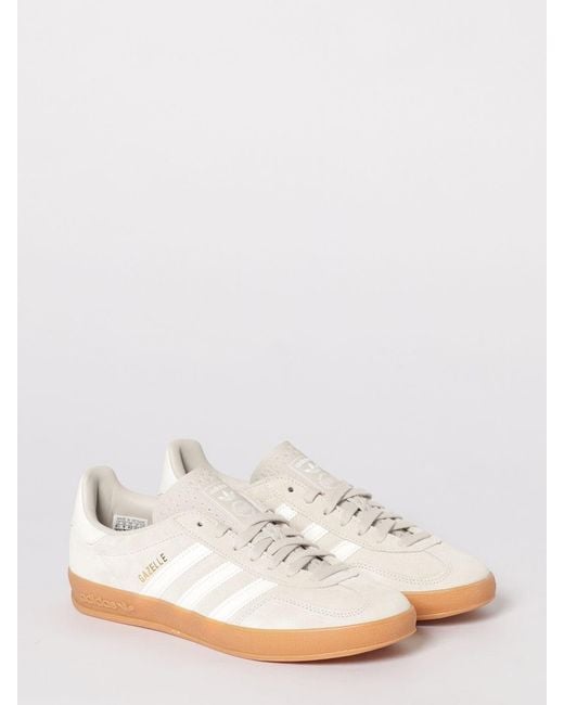Adidas Originals White Gazelle Indoor Suede Sneakers for men