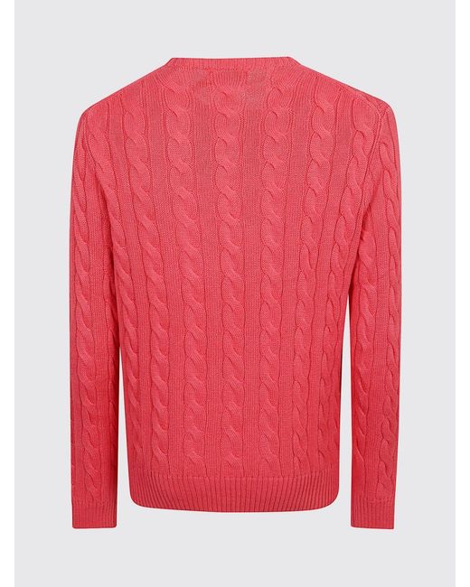 Polo Ralph Lauren Red Cotton Tricot Crewneck Pullover for men
