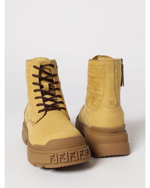 Fendi Natural Force Light Nubuck Ankle Boots for men