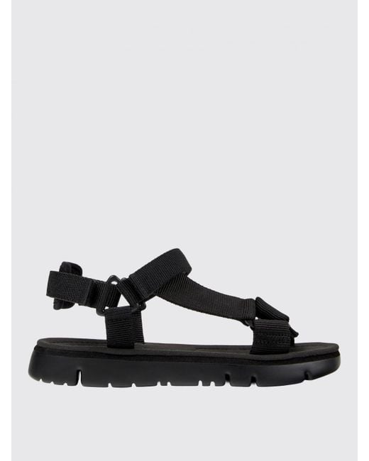 Camper Black Flache Sandalen Damen