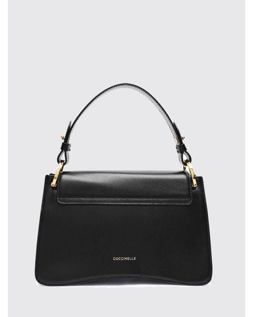 Coccinelle Black C-Me Small Cowhide Leather Handbag With Removable Shoulder Strap