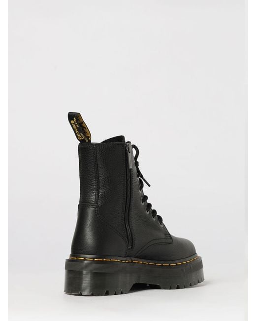 Dr. Martens Black Jadon Iii Pebbled Leather Platform Combat Boots