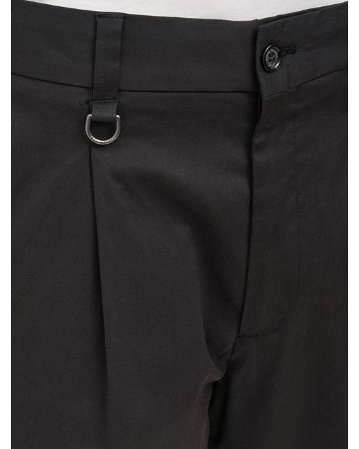 Paolo Pecora Black Cotton Blend Trousers for men
