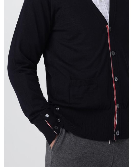 Thom Browne Blue Wool Cardigan for men
