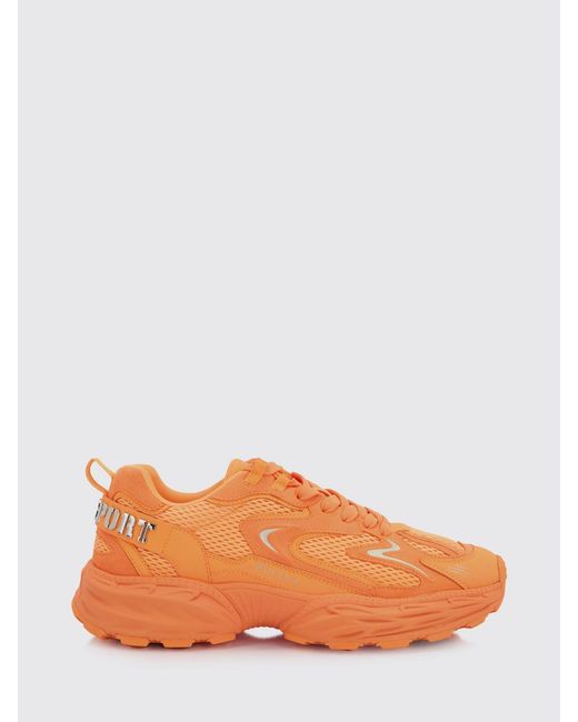 Philipp Plein Orange Pulse X Mesh And Leather Sneakers for men