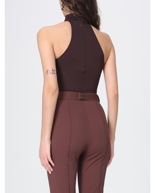 Elisabetta Franchi Purple Cut-Out Viscose Bodysuit Top