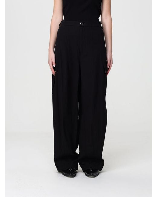 Pinko Black Cotton Cargo Trousers