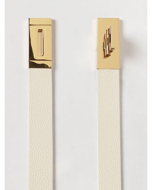 Elisabetta Franchi Natural Hammered Leather Belt