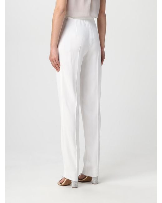 Emporio Armani White Pants In Viscose Blend